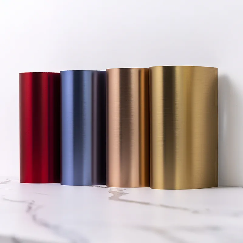 Стенен панел от плътни бамбукови влакна с текстура на PET метал